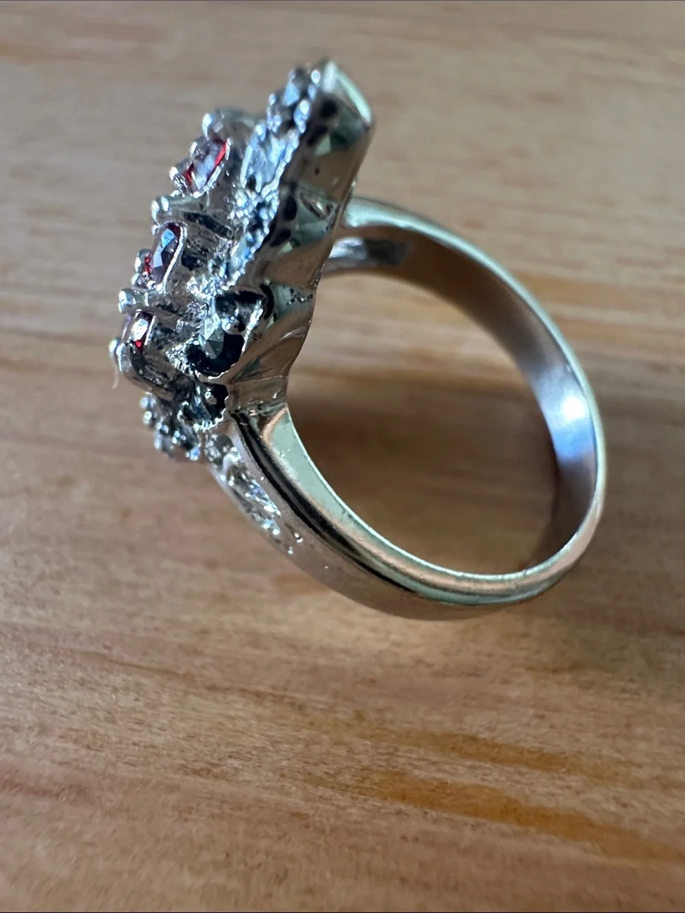 Red & Silver Statement Ring